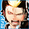 An icon of Bon shouting and the text Aria