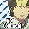 An icon with Bon frowning as his hair covers his eyes and the text No Comment