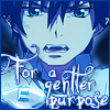 An icon of Rin unsheathing his sword with the text For a Gentler Purpose