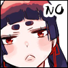 An icon with a sharply frowning Izumo and the text NO
