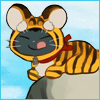 Kuro dressed in a tiger suit