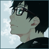 An icon of Yukio with a snowflake behind him