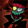 An icon of Black Hat cackling