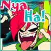 An icon of Demencia making a face with the text Nya-ha!