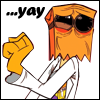 An icon of a stressed Flug with the text ...yay