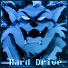 A blue icon of Hard Drive laughing with the text Hard Drive