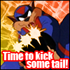An icon of Razor firing his glovatrix with the text Time to Kick Some Tail!