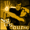 A Titan AE icon of Cale and Korso looking at the map on Cale's raised hand with the text Set the course