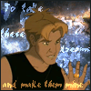 A Titan AE icon of Cale looking at his map with the text To take these dreams and make them mine