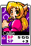 A card of Callie looking startled