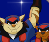 Christmas 2018 - The SWAT Kats hold up a lighted sign wishing everyone a Merry Christmas